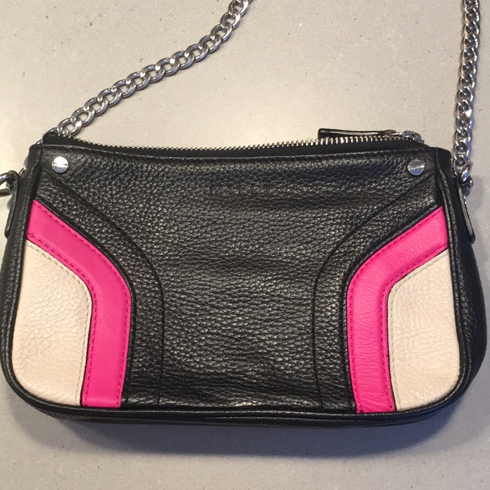 Hot pink, white and black Milly bag